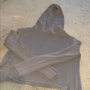 H&M distressed cropped hoodie